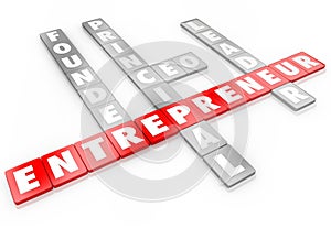 Entrepreneur Word Letter Tiles Founder CEO Business Leader