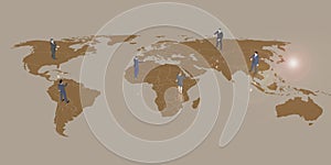 Entrepreneurs Connecting People from Around the World and World Map People and Activities Social Connect 3D Illustrations