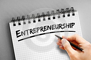 Entrepreneurship text, business concept background