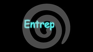 Entreprise. Business in French phrase neon outline. Modern luminous text, light. Isolated word on black background, lettering