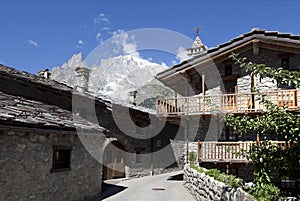 Entreves Courmayeur, a beautiful village with new monte bianco skyway photo
