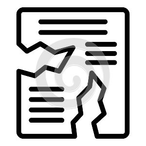 Entry document pass icon outline vector. Access key