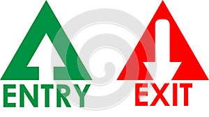 Entry and exit sign . Creative lettering vector illustration. illustration in vector format.