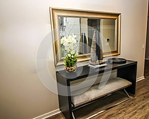 Entry Hallway With Credenza And Mirror