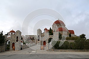 The entry of the St Savvas Church in Calymnos Island