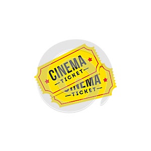 Entry ticket icon in flat style. Cinema icon set.