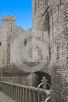 Entry to Caernarfon castle in Wales.