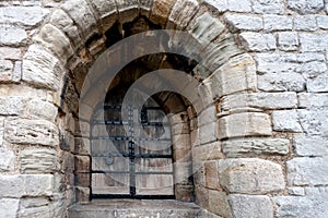 Entry to Caernarfon castle in Wales.