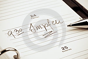 Entry to the calendar vaccination