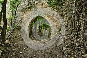 Entry to an old castle ruin