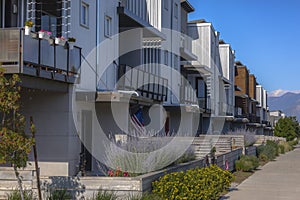 Entry way of townhomes in a row