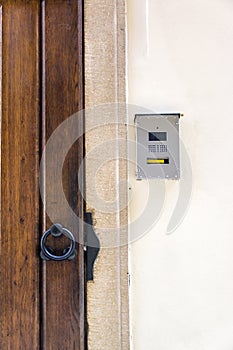 Entryphone of old door photo