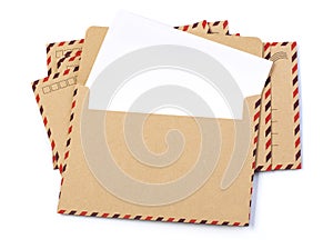 Envelope brown-gray wood par avion photo