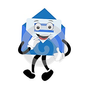 Envelope cartoon mascot character, Cartoon illustration with a gesture