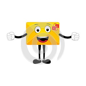 Envelope cartoon mascot character, Cartoon illustration with a gesture