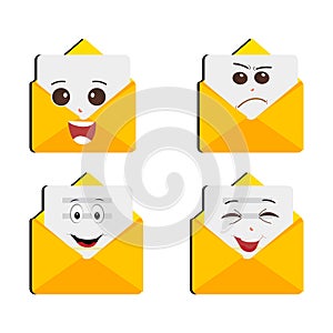 Envelope cartoon mascot character, Cartoon illustration with a gesture