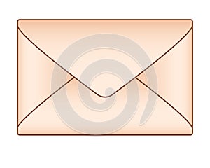 The envelope. A closed envelope of aged yellowish paper - vector full color picture.