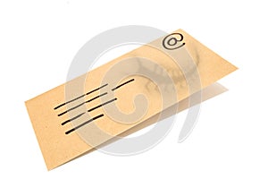 Envelope, concept for email with a virus infected attachment. photo