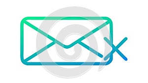 Envelope with cross, indicates message delivery failure, vector design Generative AI