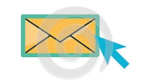 Envelope with Cursor, Digital Mail Vector Icon, vector design Generative AI