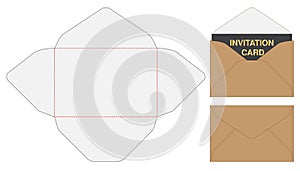 Envelope die cut mock up template Vector illustration.