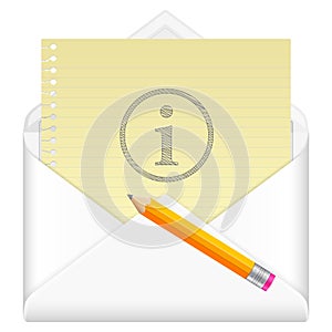 Envelope with drawing info symbol