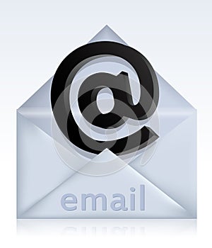 Envelope with e-mail sign
