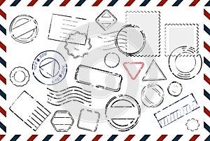 Envelope With Empty Stamps Composition