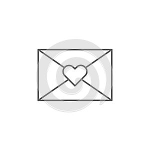 envelope friendship outline icon. Elements of friendship line icon. Signs, symbols and vectors can be used for web, logo, mobile