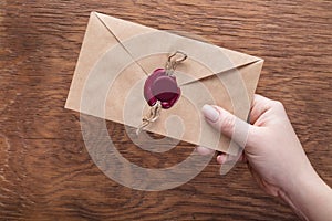 Envelope in the hand