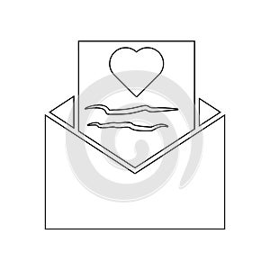 envelope with heart icon. Element of Love for mobile concept and web apps icon. Outline, thin line icon for website design and