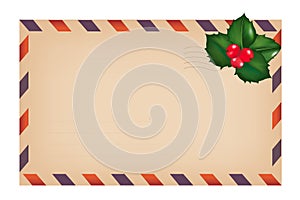 Envelope With Holly Berry. Vector