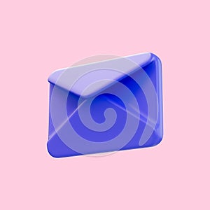 Envelope icon 3d render concept for open letter Gmail email photo