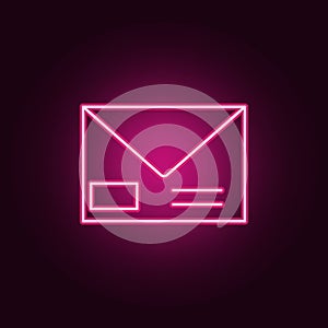 the envelope icon. Elements of Media in neon style icons. Simple icon for websites, web design, mobile app, info graphics