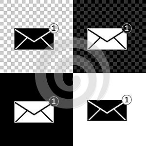Envelope icon isolated on black, white and transparent background. Received message concept. New, email incoming message