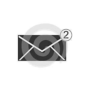 Envelope icon isolated. Received message concept. New, email incoming message, sms. Mail delivery service. Flat design