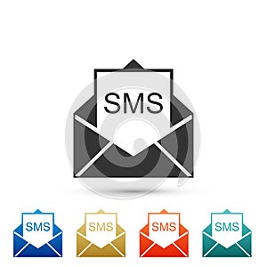 Envelope icon isolated on white background. Received message concept. New, email incoming message, sms. Mail delivery