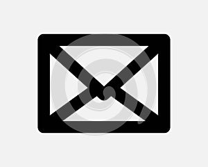 Envelope Icon Mail Letter Email Message Communication Post Postal Correspondence Black Vector Clipart Graphic Artwork Sign Symbol