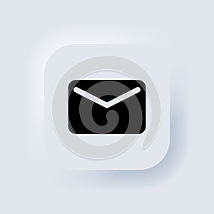 Envelope icon. A paper document in an envelope. Neumorphic UI UX white user interface web button. Neumorphism. Vector EPS 10