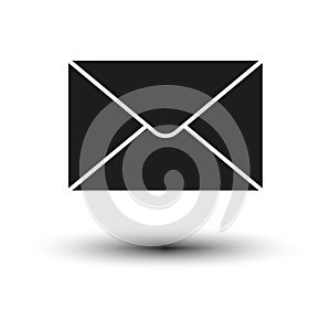 Envelope icon shadow in 3d style. Cyberspace concept. Vector illustration.
