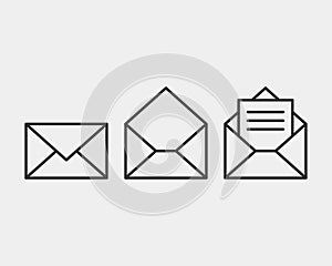 Envelope icons letter. Envelop icon vector template. Mail symbol element. Mailing label for web or print design