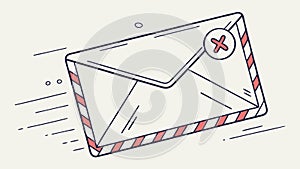 Envelope illustration with postage stamp, mail, message, communication, vector design Generative AI