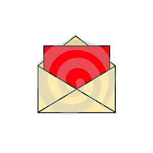 Envelope Ilustration with Red Paper