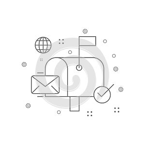 envelope, inbox, letter, post icon. Element of ai icons for mobile concept and web apps. Thin line envelope, inbox, letter, post