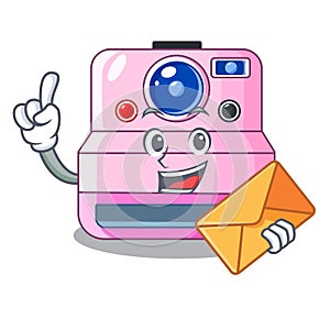 With envelope instant camera with revoke cartoon picture