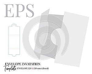 Envelope Invatation Template, Vector with die cut