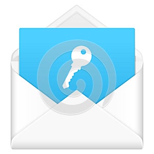 Envelope with key symbol