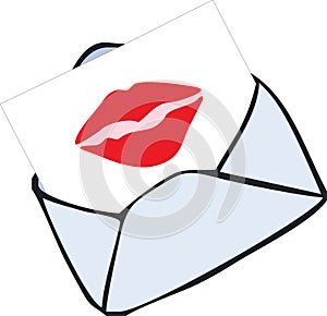 Envelope with kiss