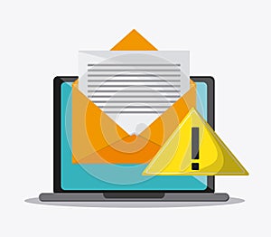 Envelope laptop mail icon