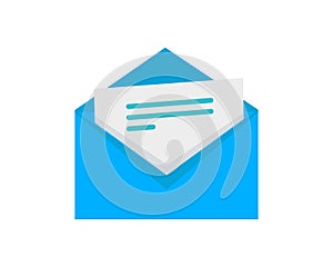 Envelope with Letter Flat Style Vector Icon